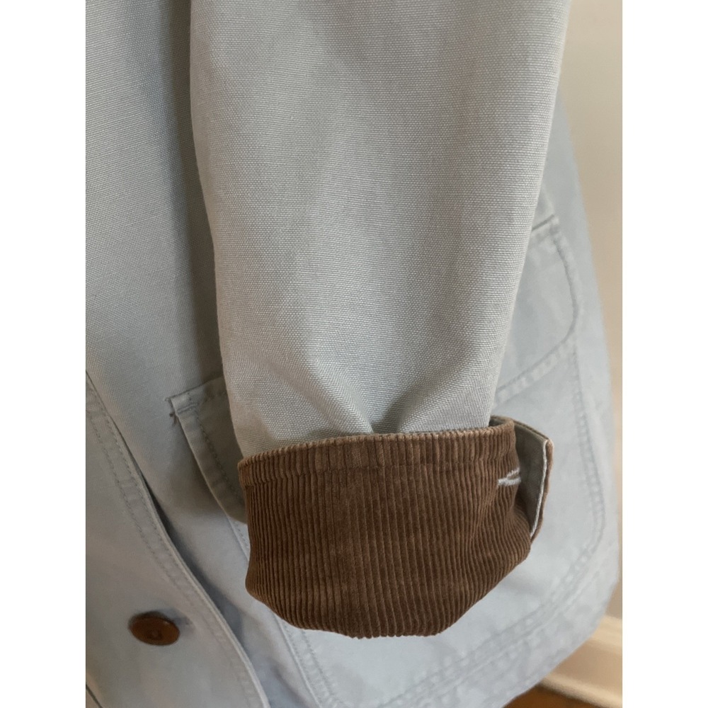 Vintage Women's LL Bean Barn Chore Jacket Coat Size XL Petite Flannel Lined Blue - Picture 6 of 14